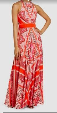 Eliza J Halter Neck Inset Waist Maxi Dress